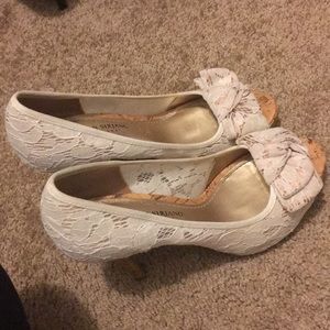 Lacey white heels